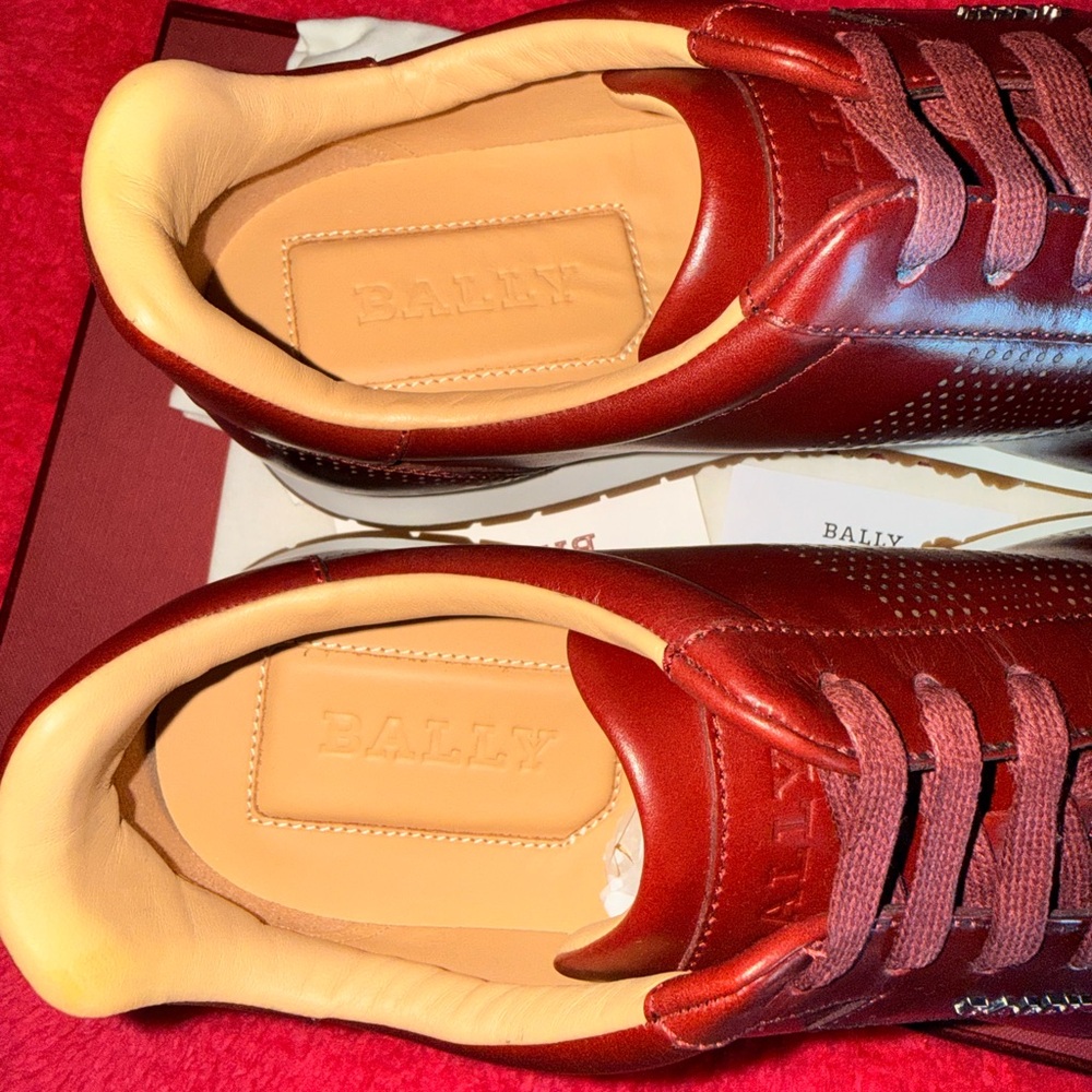 Bally Burgundy Leather Sneakers - Picture 12 of 16